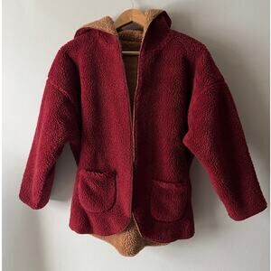 LNK Landscape Reversible Hooded Teddy Coat Sleeve Women's Size S